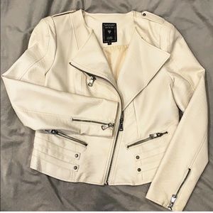 EUC Faux Leather Snake Embossed Guess Bomber